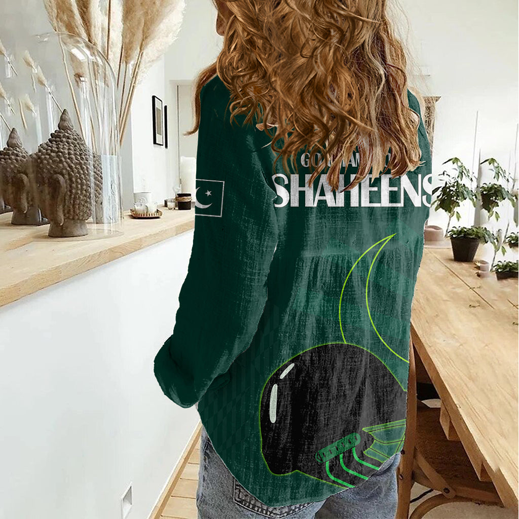 Pakistan Cricket Helmet Women Casual Shirt Proud Shaheen Falcon Star and Crescent - Wonder Print Shop