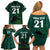Custom Pakistan Cricket Helmet Family Matching Off Shoulder Short Dress and Hawaiian Shirt Proud Shaheen Falcon Star and Crescent LT9 - Wonder Print Shop
