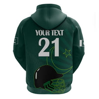Custom Pakistan Cricket Helmet Hoodie Proud Shaheen Falcon Star and Crescent - Wonder Print Shop