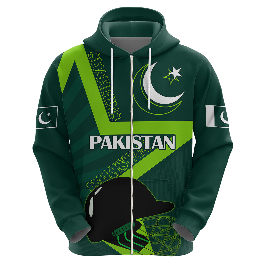 Custom Pakistan Cricket Helmet Hoodie Proud Shaheen Falcon Star and Crescent - Wonder Print Shop