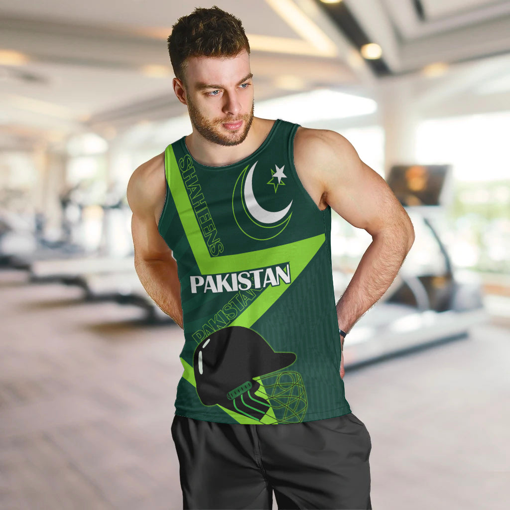 Custom Pakistan Cricket Helmet Men Tank Top Proud Shaheen Falcon Star and Crescent - Wonder Print Shop