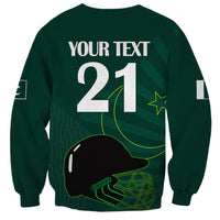 Custom Pakistan Cricket Helmet Sweatshirt Proud Shaheen Falcon Star and Crescent - Wonder Print Shop