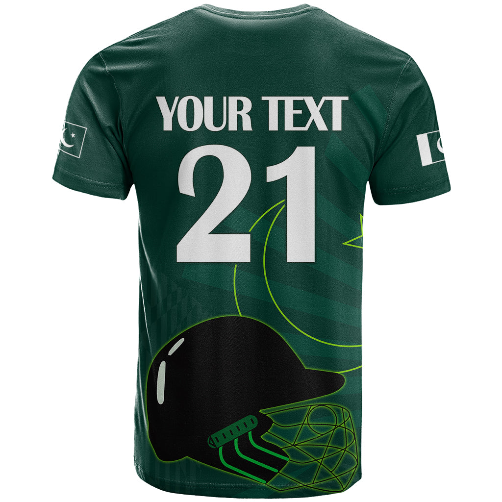Custom Pakistan Cricket Helmet T Shirt Proud Shaheen Falcon Star and Crescent - Wonder Print Shop