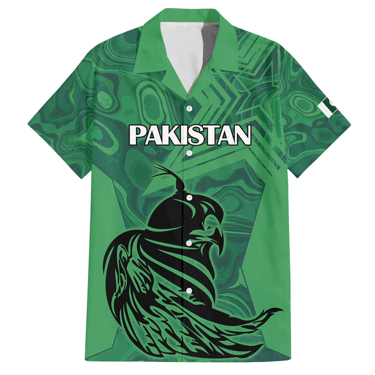 Pakistan Cricket Family Matching Long Sleeve Bodycon Dress and Hawaiian Shirt Go Falcon World Cup 2023 Sporty Style LT9 - Wonder Print Shop