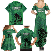 Pakistan Cricket Family Matching Summer Maxi Dress and Hawaiian Shirt Go Falcon World Cup 2023 Sporty Style - Wonder Print Shop