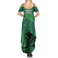 Pakistan Cricket Family Matching Summer Maxi Dress and Hawaiian Shirt Go Falcon World Cup 2023 Sporty Style - Wonder Print Shop