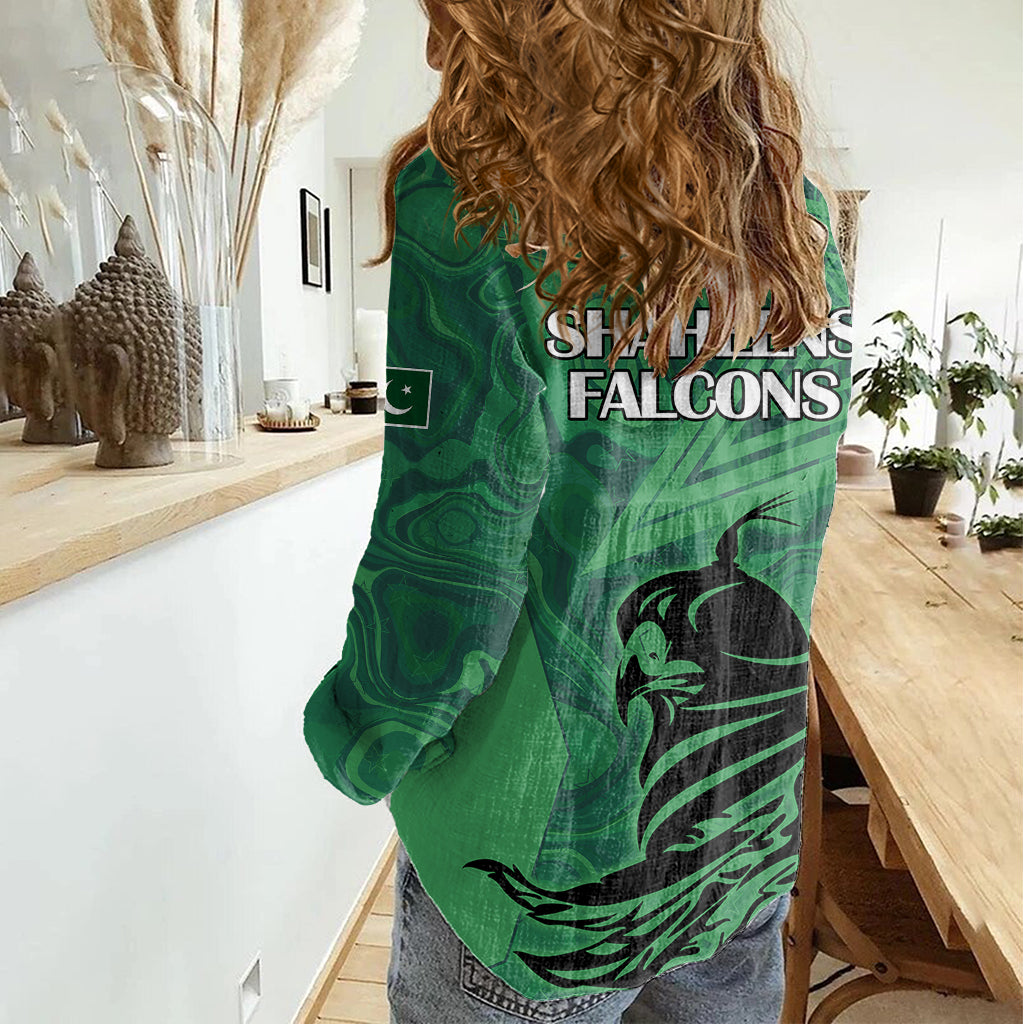 Pakistan Cricket Women Casual Shirt Go Falcon World Cup 2023 Sporty Style - Wonder Print Shop