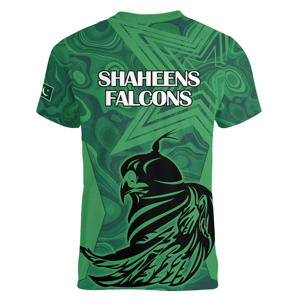 Pakistan Cricket Women V Neck T Shirt Go Falcon World Cup 2023 Sporty Style - Wonder Print Shop