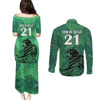 Custom Pakistan Cricket Couples Matching Puletasi Dress and Long Sleeve Button Shirts Go Falcon World Cup 2023 Sporty Style LT9 - Wonder Print Shop
