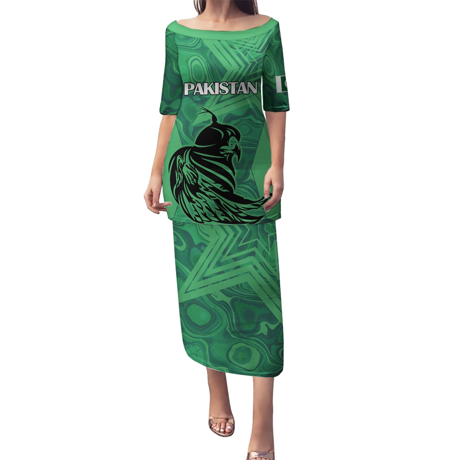 Custom Pakistan Cricket Puletasi Go Falcon World Cup 2023 Sporty Style - Wonder Print Shop