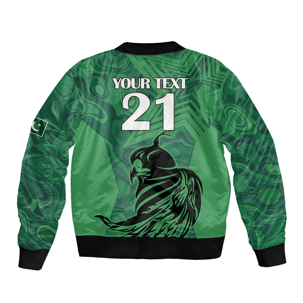 Custom Pakistan Cricket Sleeve Zip Bomber Jacket Go Falcon World Cup 2023 Sporty Style - Wonder Print Shop