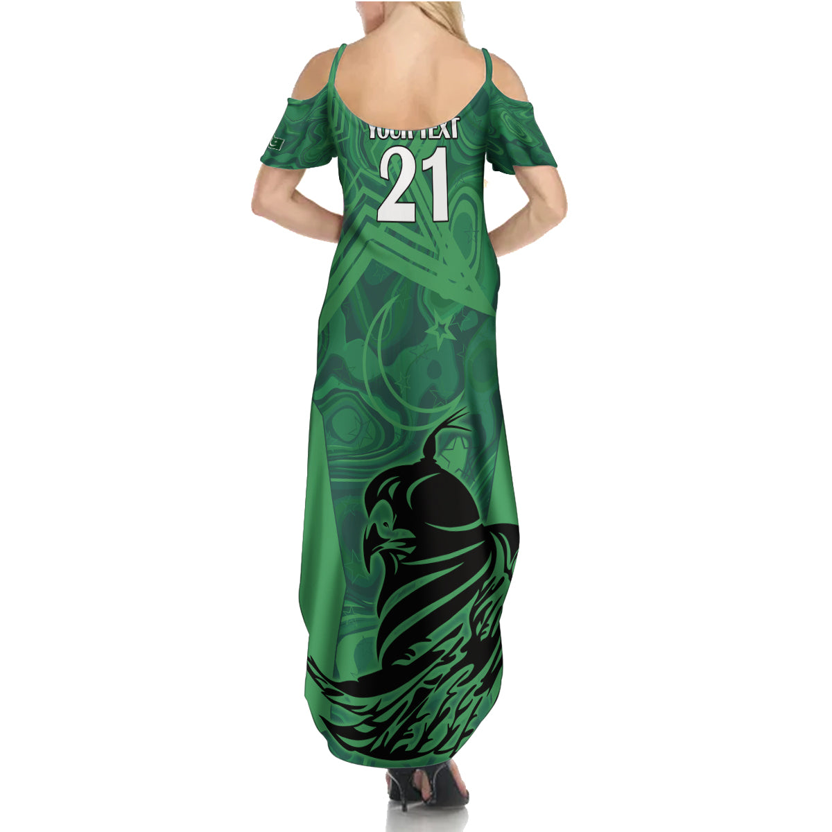 Custom Pakistan Cricket Summer Maxi Dress Go Falcon World Cup 2023 Sporty Style - Wonder Print Shop