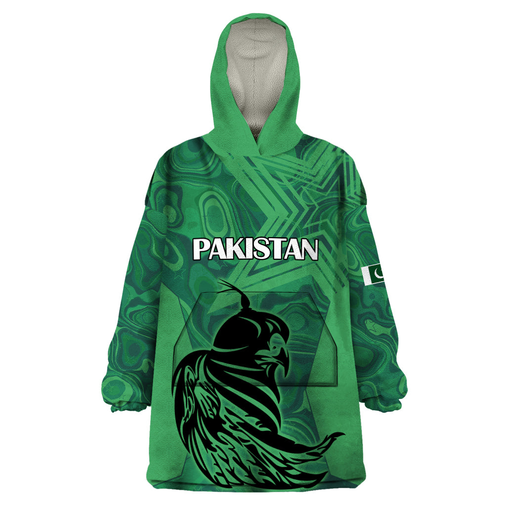 Custom Pakistan Cricket Wearable Blanket Hoodie Go Falcon World Cup 2023 Sporty Style - Wonder Print Shop
