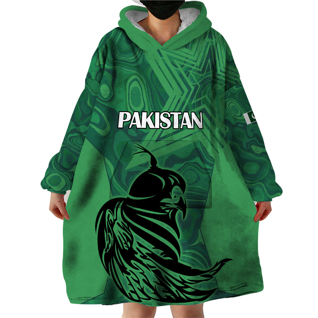 Custom Pakistan Cricket Wearable Blanket Hoodie Go Falcon World Cup 2023 Sporty Style - Wonder Print Shop