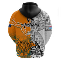 Fiji Australia Rugby Hoodie World Cup 2023 Polynesia Tapa Mixed Indigenous Aboriginal - Wonder Print Shop