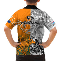 Fiji Australia Rugby Kid Hawaiian Shirt World Cup 2023 Polynesia Tapa Mixed Indigenous Aboriginal - Wonder Print Shop