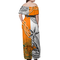 Fiji Australia Rugby Off Shoulder Maxi Dress World Cup 2023 Polynesia Tapa Mixed Indigenous Aboriginal - Wonder Print Shop