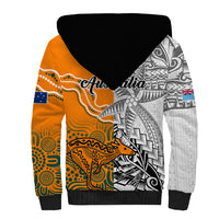 Fiji Australia Rugby Sherpa Hoodie World Cup 2023 Polynesia Tapa Mixed Indigenous Aboriginal - Wonder Print Shop