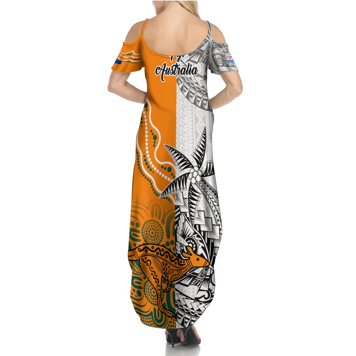 Fiji Australia Rugby Summer Maxi Dress World Cup 2023 Polynesia Tapa Mixed Indigenous Aboriginal - Wonder Print Shop