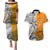 Personalised Fiji Australia Rugby Couples Matching Puletasi Dress and Hawaiian Shirt World Cup 2023 Polynesia Tapa Mixed Indigenous Aboriginal LT9 - Wonder Print Shop