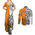 Personalised Fiji Australia Rugby Couples Matching Summer Maxi Dress and Long Sleeve Button Shirts World Cup 2023 Polynesia Tapa Mixed Indigenous Aboriginal LT9 - Wonder Print Shop