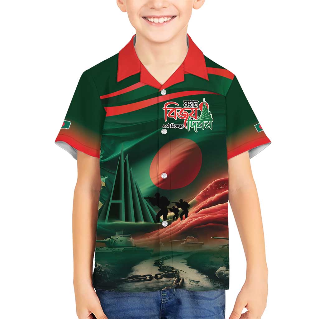 Bangladesh Victory Day Kid Hawaiian Shirt National Martyrs' Memorial - Wonder Print Shop