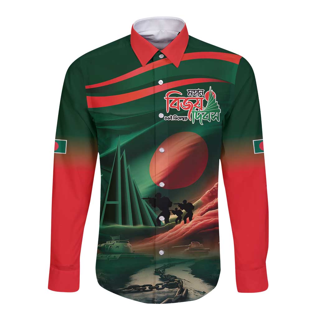 Bangladesh Victory Day Long Sleeve Button Shirt National Martyrs' Memorial - Wonder Print Shop