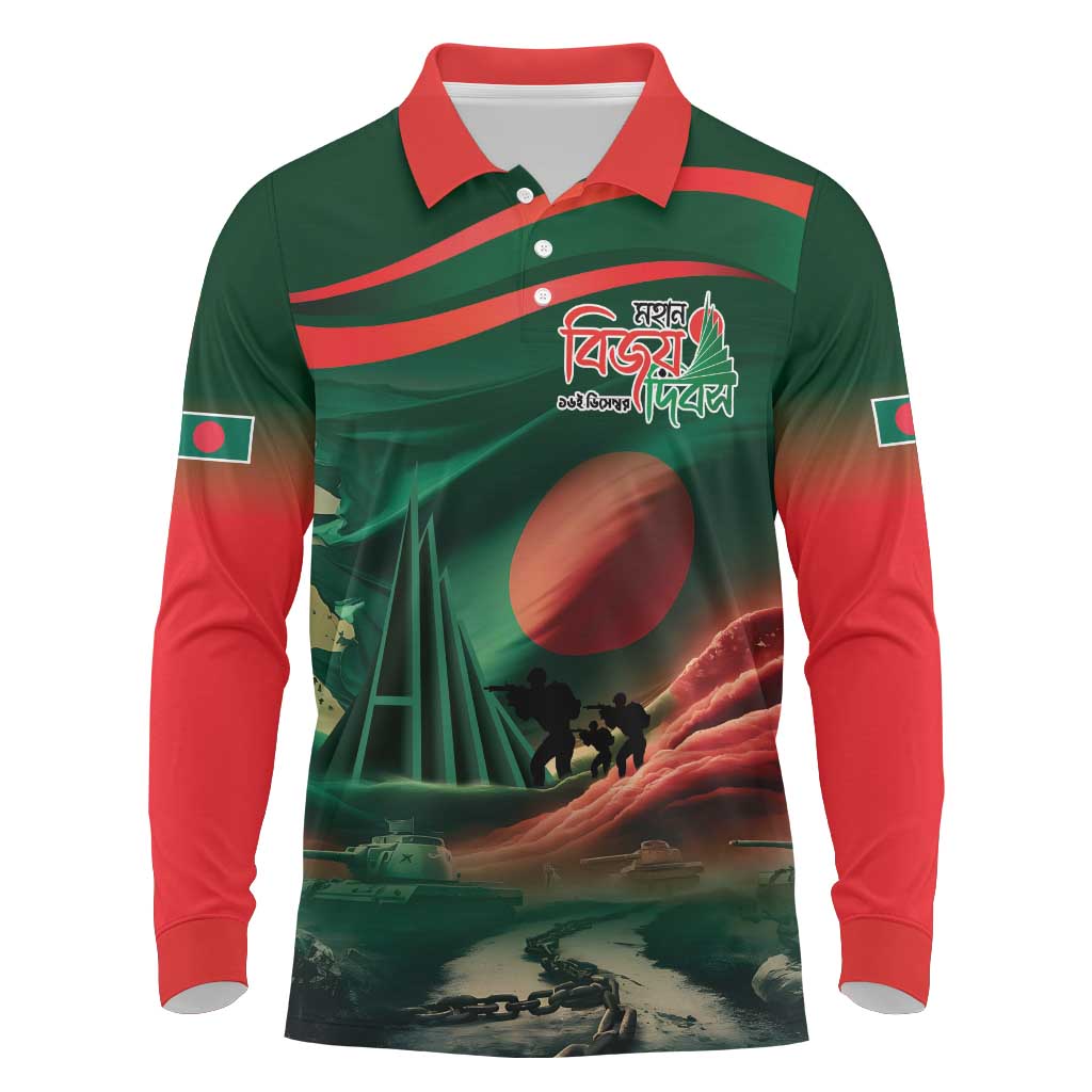 Bangladesh Victory Day Long Sleeve Polo Shirt National Martyrs' Memorial - Wonder Print Shop