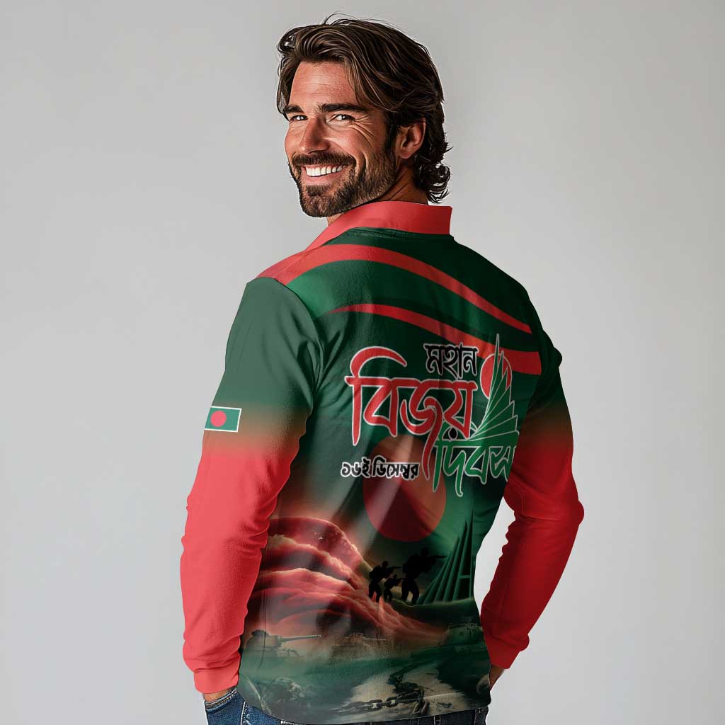 Bangladesh Victory Day Long Sleeve Polo Shirt National Martyrs' Memorial - Wonder Print Shop
