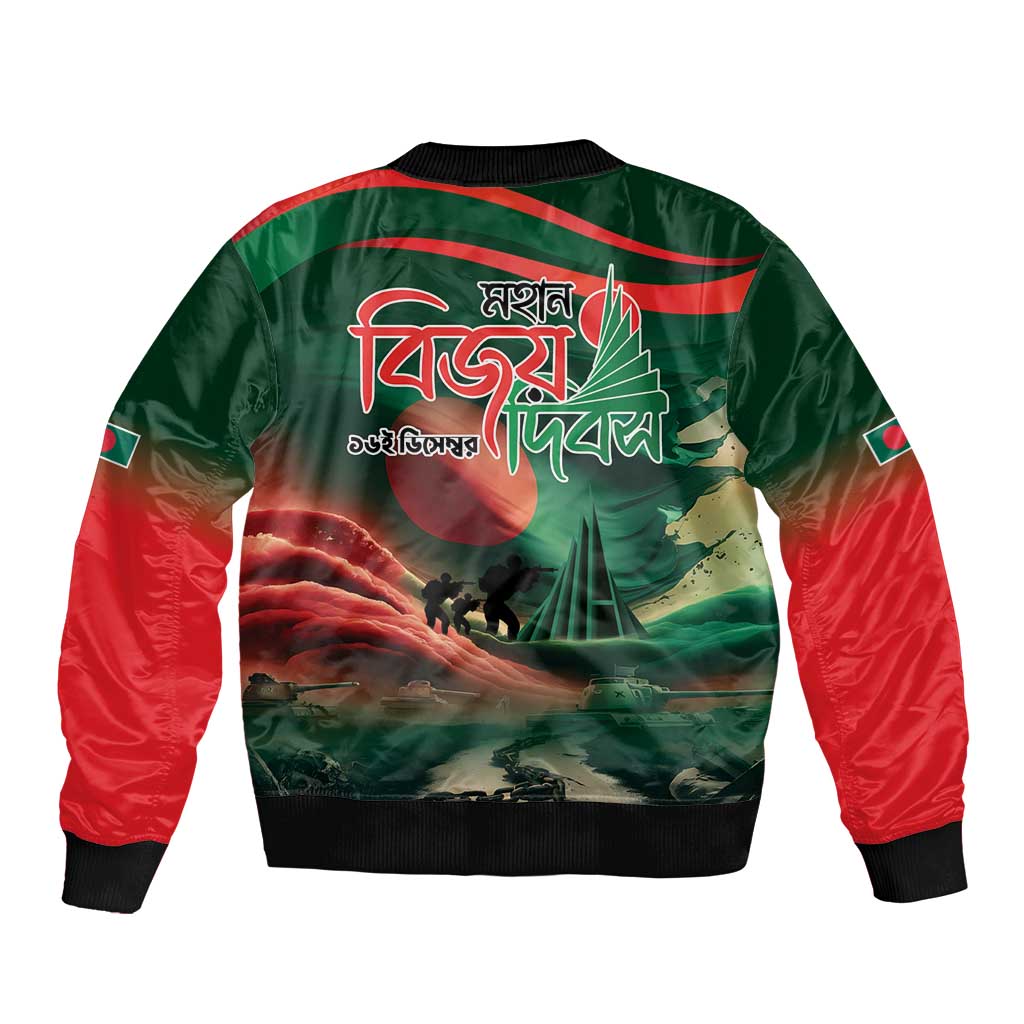 Bangladesh Victory Day Sleeve Zip Bomber Jacket National Martyrs' Memorial - Wonder Print Shop