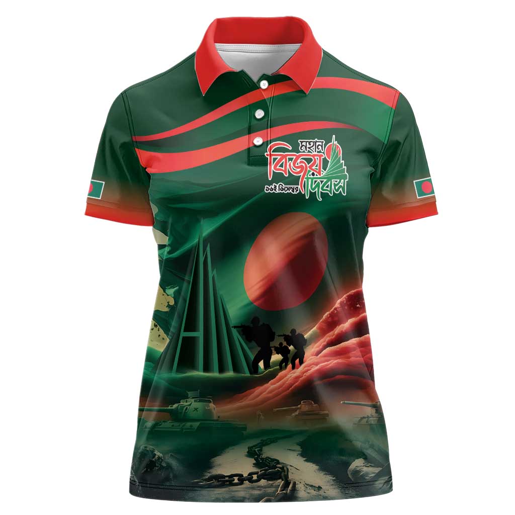 Bangladesh Victory Day Women Polo Shirt National Martyrs' Memorial - Wonder Print Shop