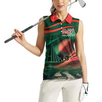 Bangladesh Victory Day Women Sleeveless Polo Shirt National Martyrs' Memorial - Wonder Print Shop