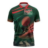 Bangladesh Victory Day Zipper Polo Shirt National Martyrs' Memorial - Wonder Print Shop