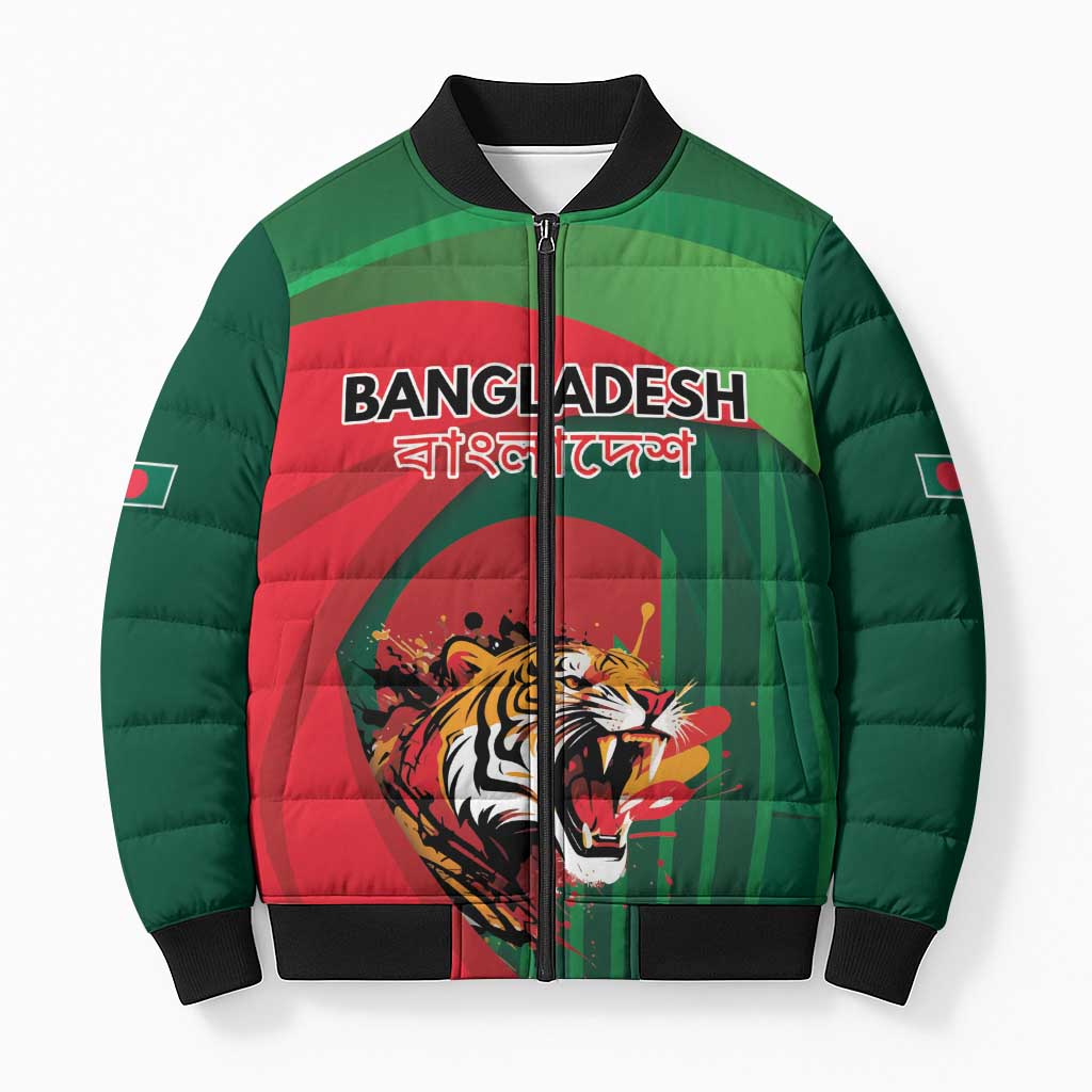Royal Bengal Tiger Bangladesh Personalized Bomber Puffer Jacket - Wonder Print Shop