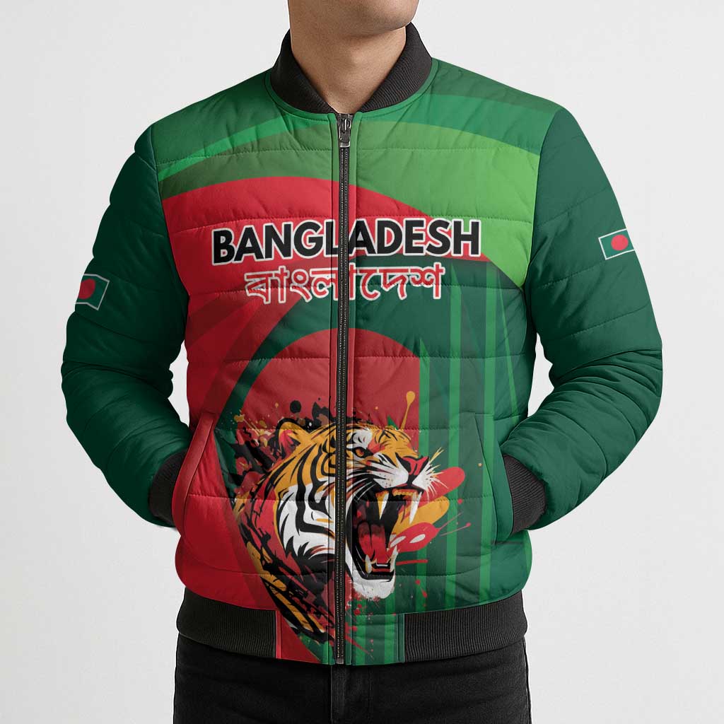 Royal Bengal Tiger Bangladesh Personalized Bomber Puffer Jacket - Wonder Print Shop