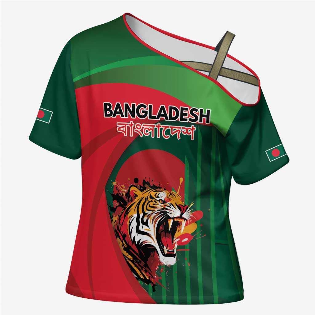 Royal Bengal Tiger Bangladesh Personalized Cross Shoulder Shirt - Wonder Print Shop