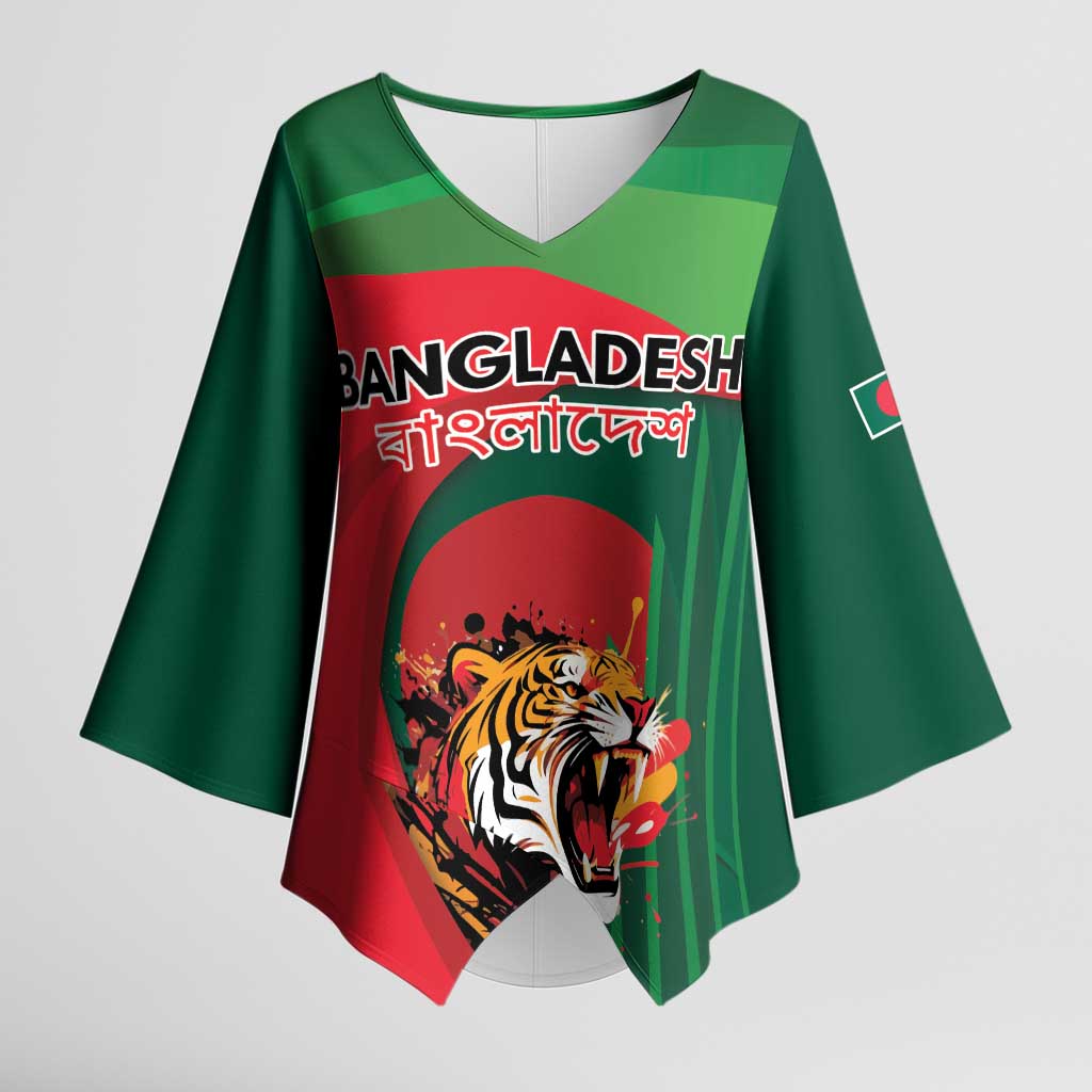 Royal Bengal Tiger Bangladesh Personalized Kimono Sleeve Blouse - Wonder Print Shop
