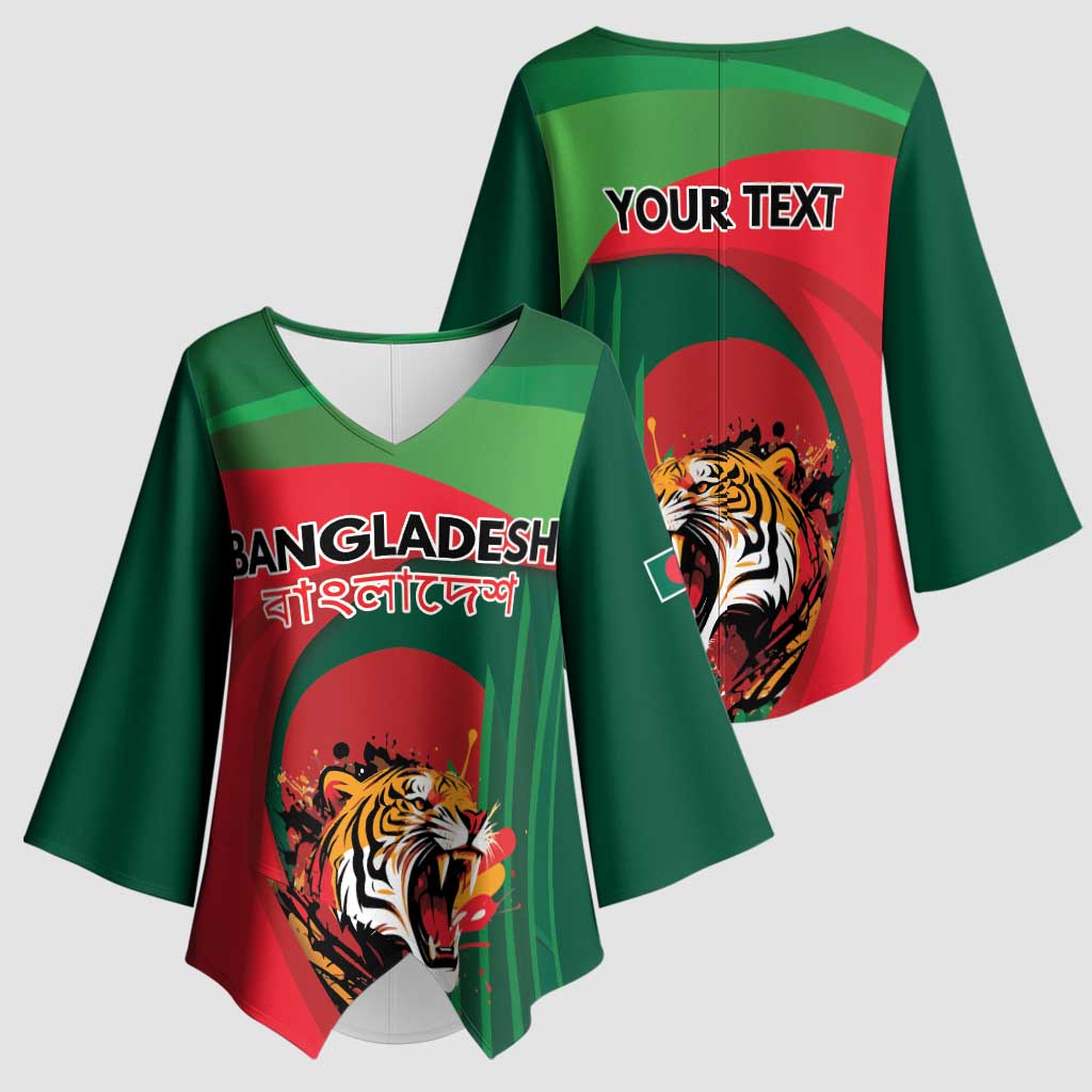 Royal Bengal Tiger Bangladesh Personalized Kimono Sleeve Blouse - Wonder Print Shop