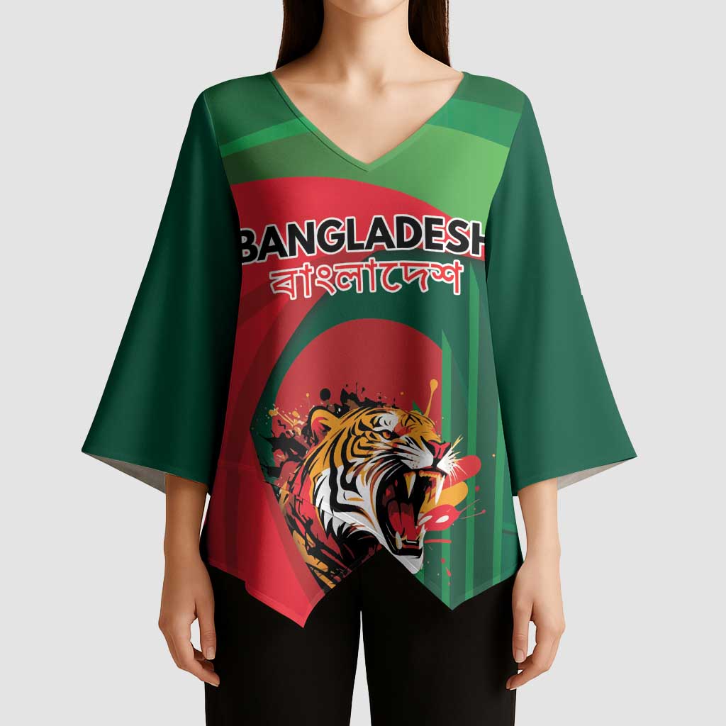 Royal Bengal Tiger Bangladesh Personalized Kimono Sleeve Blouse - Wonder Print Shop
