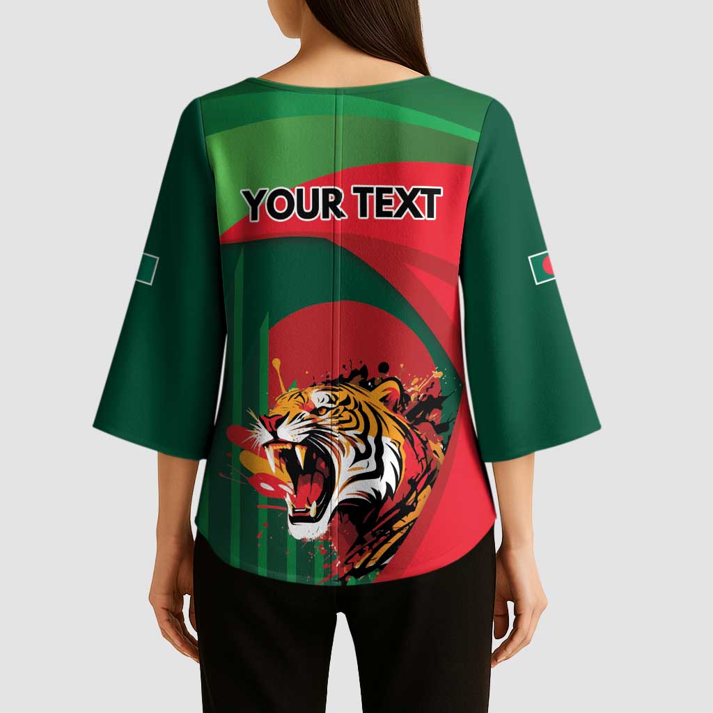 Royal Bengal Tiger Bangladesh Personalized Kimono Sleeve Blouse - Wonder Print Shop