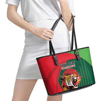 Royal Bengal Tiger Bangladesh Personalized Leather Tote Bag - Wonder Print Shop