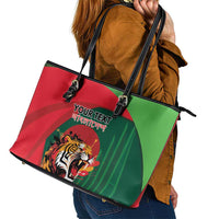 Royal Bengal Tiger Bangladesh Personalized Leather Tote Bag - Wonder Print Shop