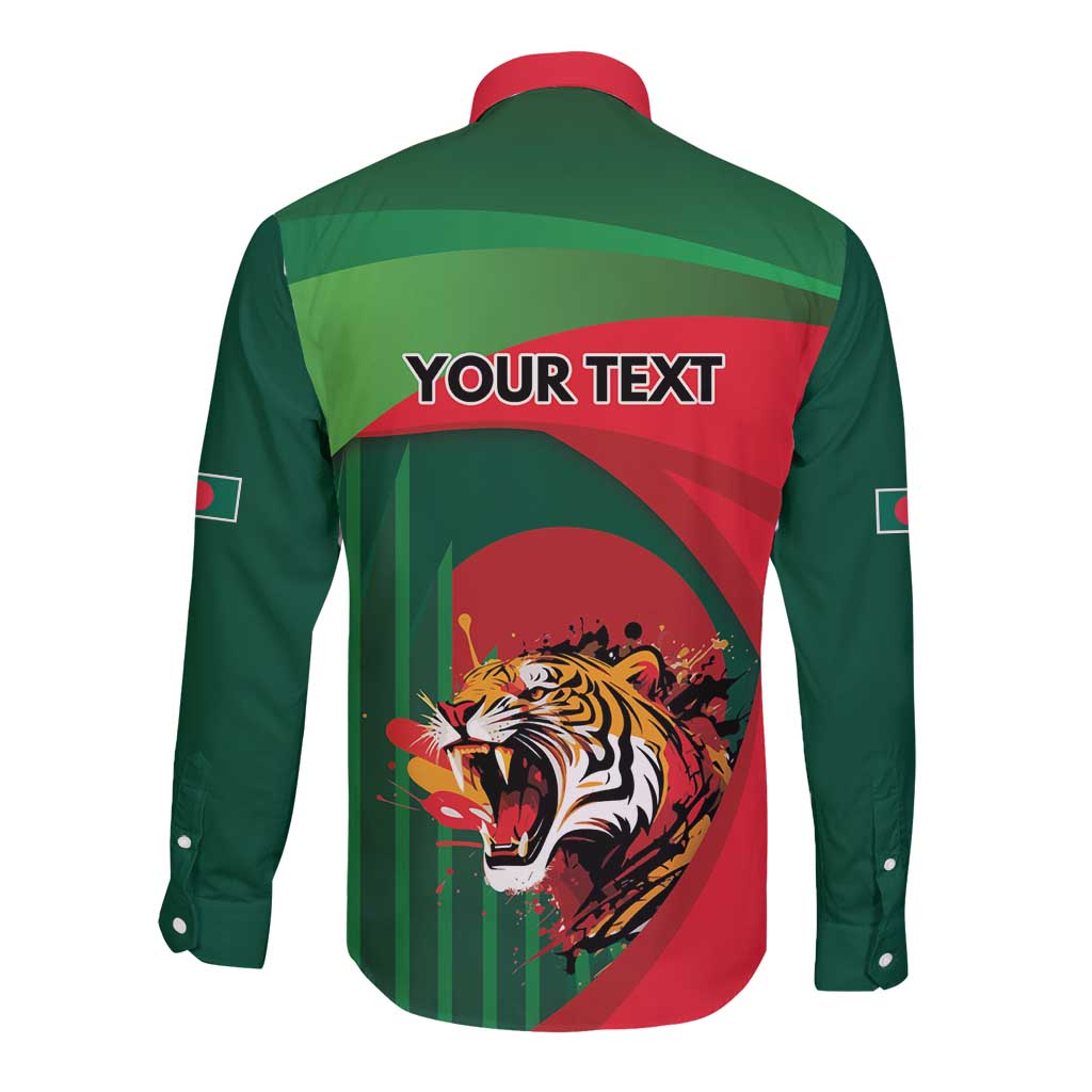 Royal Bengal Tiger Bangladesh Personalized Long Sleeve Button Shirt - Wonder Print Shop
