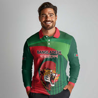 Royal Bengal Tiger Bangladesh Personalized Long Sleeve Polo Shirt - Wonder Print Shop
