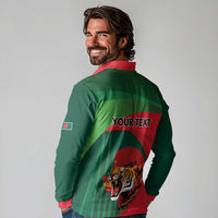 Royal Bengal Tiger Bangladesh Personalized Long Sleeve Polo Shirt - Wonder Print Shop