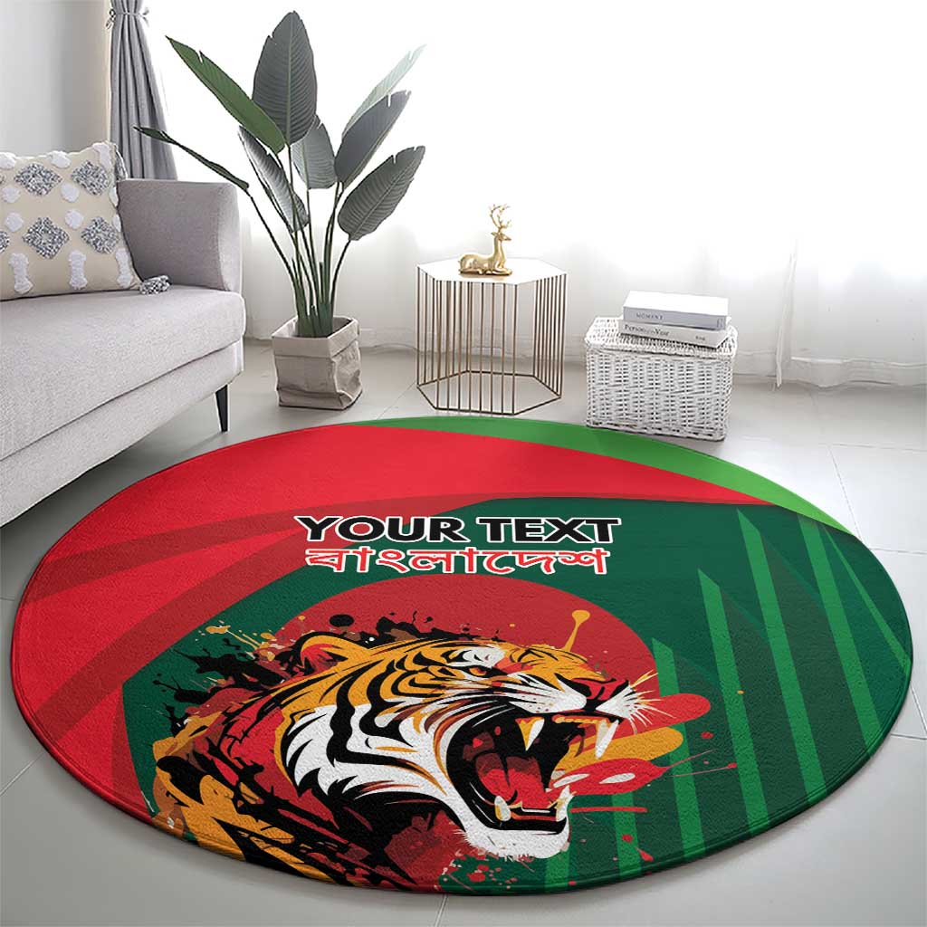 Royal Bengal Tiger Bangladesh Personalized Round Carpet - Wonder Print Shop