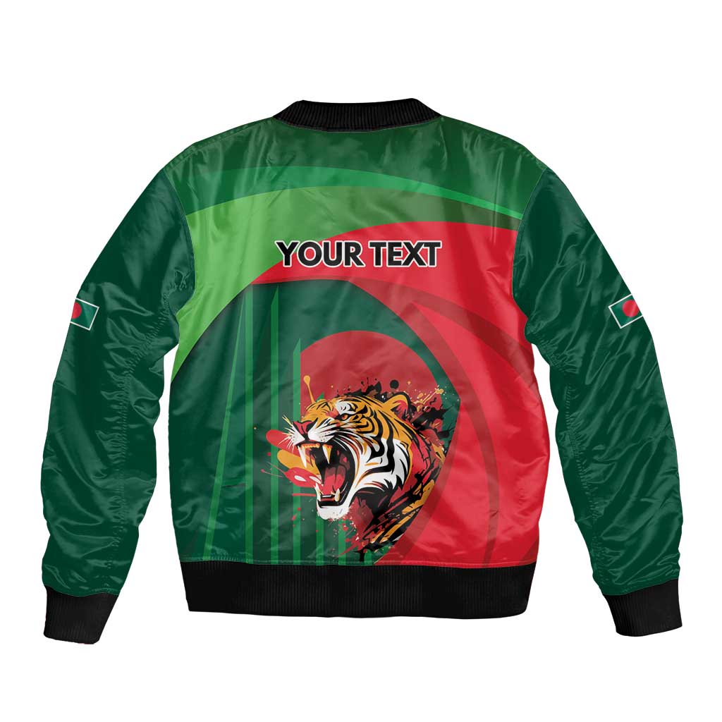 Royal Bengal Tiger Bangladesh Personalized Sleeve Zip Bomber Jacket - Wonder Print Shop