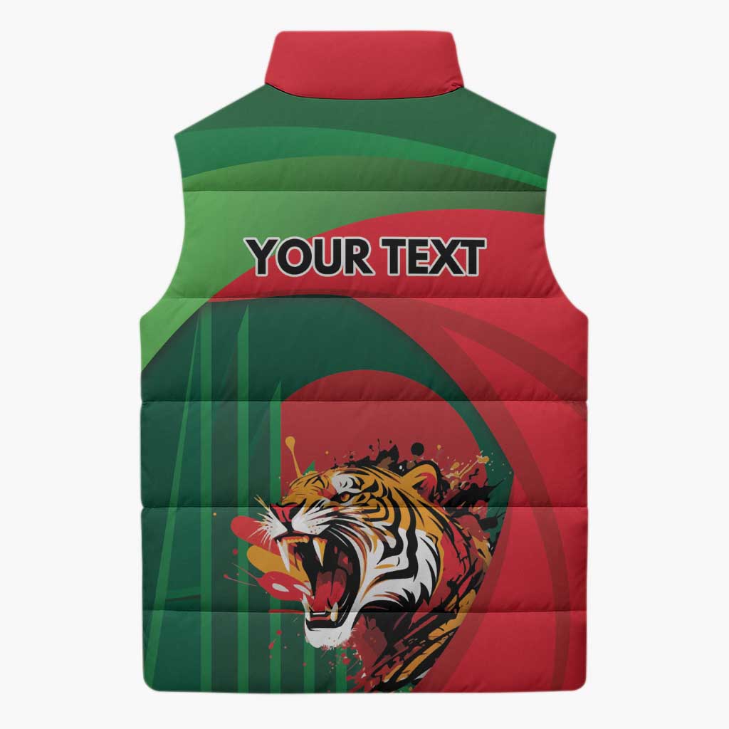 Royal Bengal Tiger Bangladesh Personalized Sleeveless Puffer Jacket - Wonder Print Shop