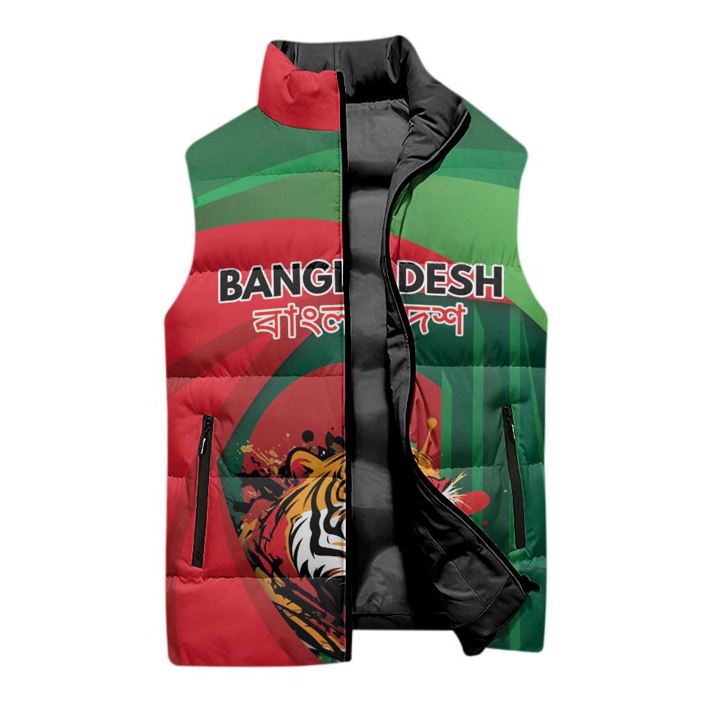 Royal Bengal Tiger Bangladesh Personalized Sleeveless Puffer Jacket - Wonder Print Shop
