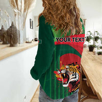 Royal Bengal Tiger Bangladesh Personalized Women Casual Shirt - Wonder Print Shop